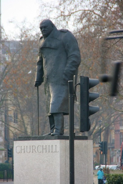 The statue of Churchill